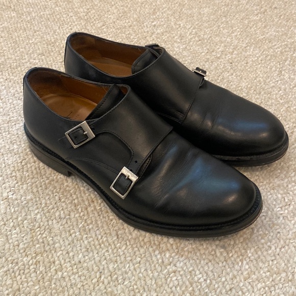 Beautiful Aquatalia black leather monk strap derby’s. - Picture 1 of 6